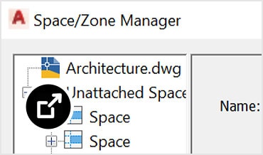 Наложение окна Space/Zone Manager с выделенной поверхностью