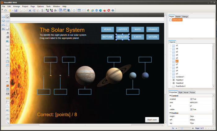 Скриншот веб-сайта VisualNEO