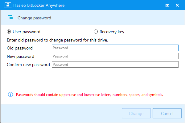 Change BitLocker Password Change BitLocker Password