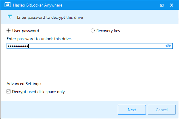 Decrypt BitLocker encrypted drive